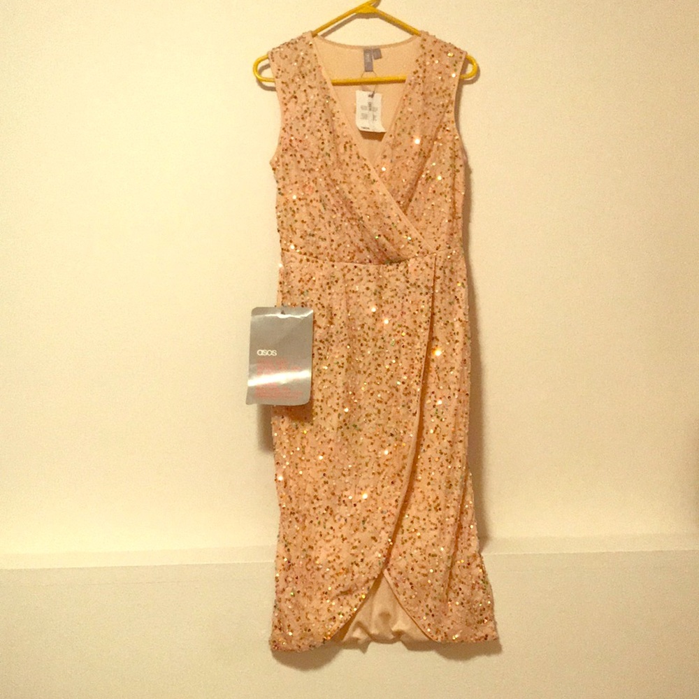 Sparkles ASOS dress- peach, blush, pink